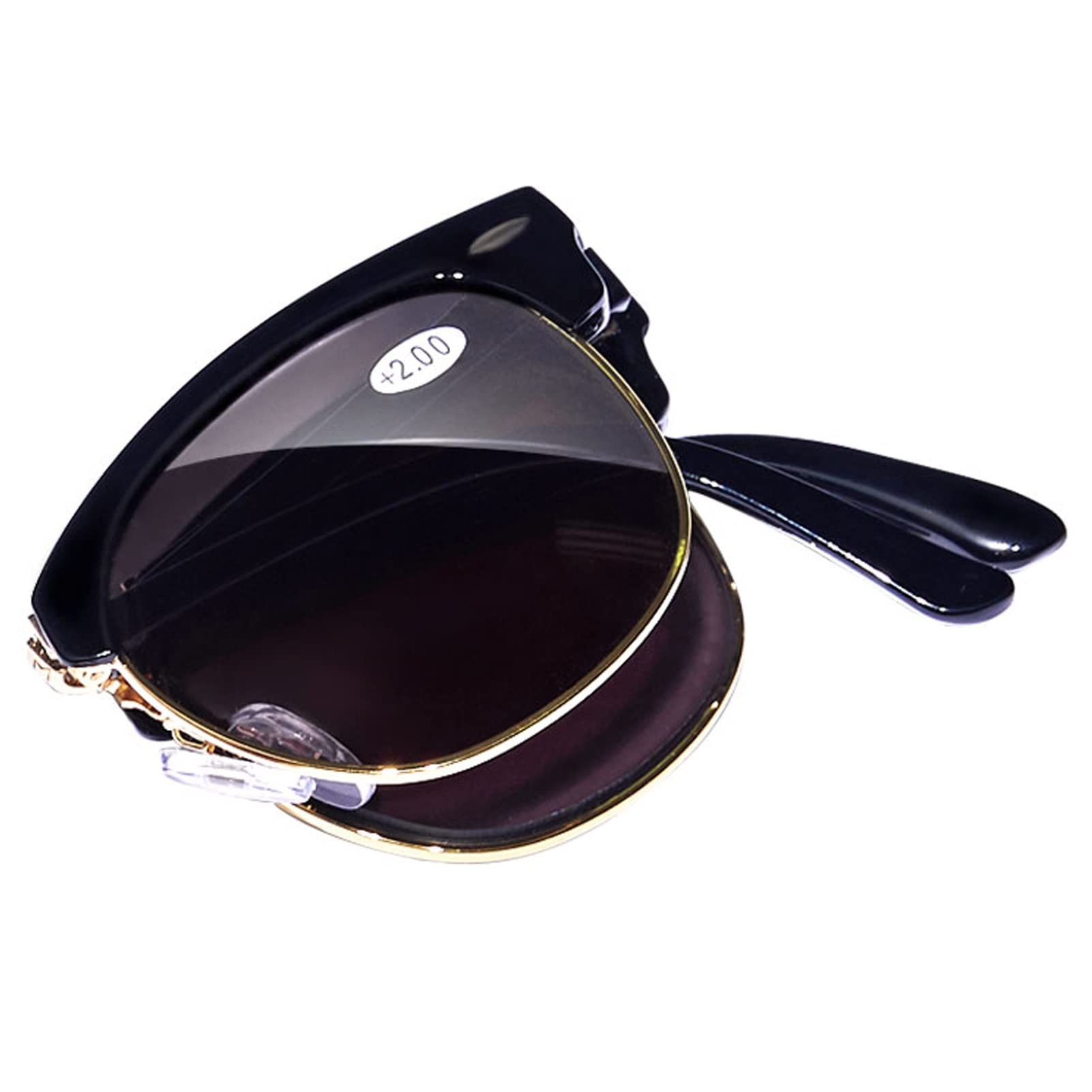 Stylish Women's Folding Blue Light Blocking Reading Glasses with PU Case - Black 2.0x Magnification | Perfect for Computer Work, Reading & Travel Accessories