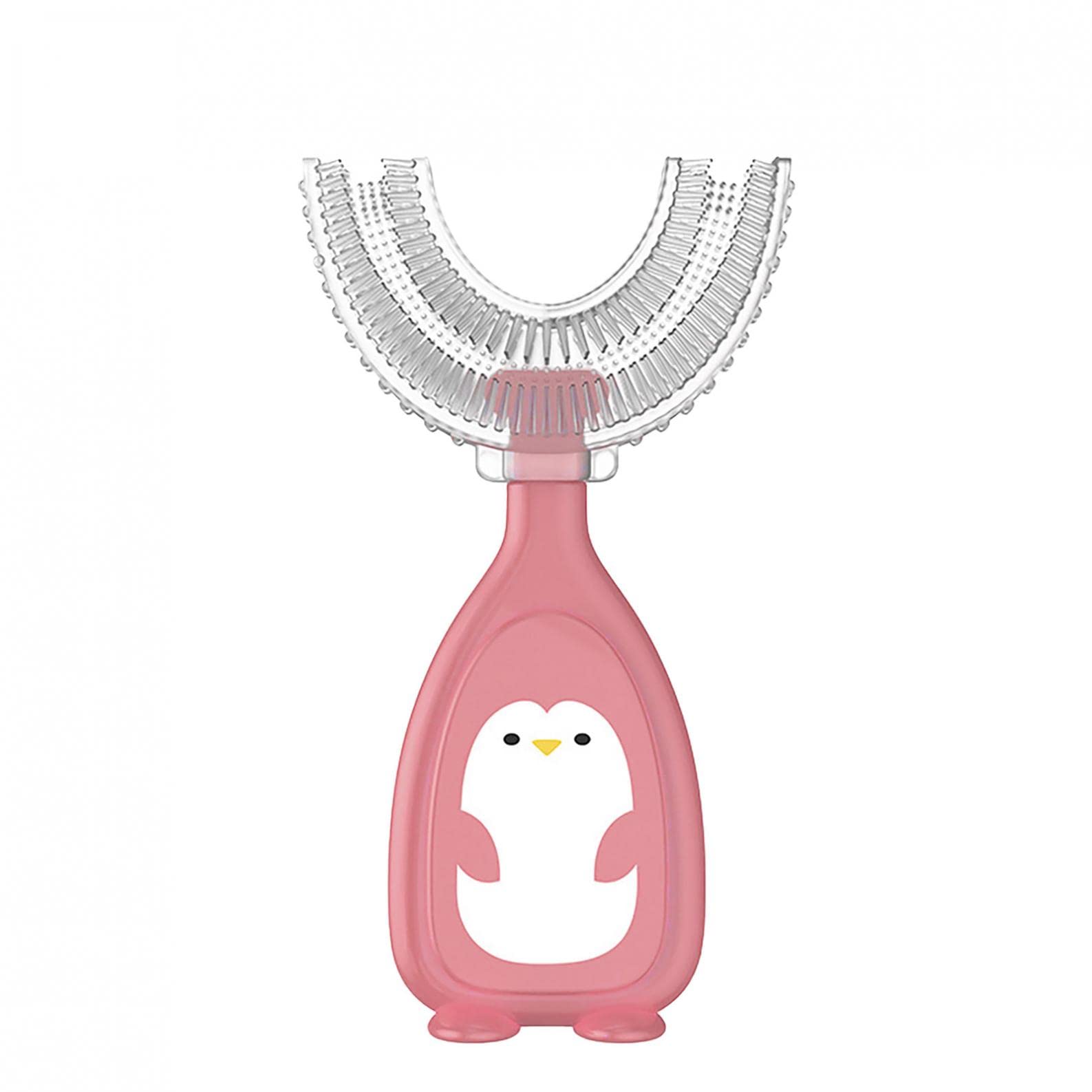 U-Shaped Silicone Toothbrush for Kids Ages 2-12 - 360° Soft Bristles for Gentle Teeth Cleaning & Gum Massage | Cute Design for Toddler & Children's Oral Care | Perfect for Home, Travel & School Use