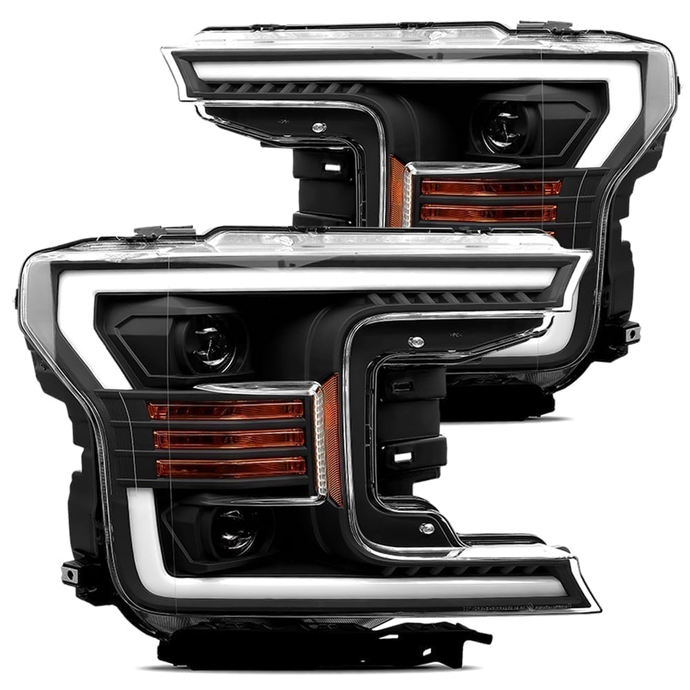 18-20 Ford F150 LUXX Series LED Projector Headlights - Black Housing for Enhanced Night Visibility | Perfect for Off-Roading & Night Driving