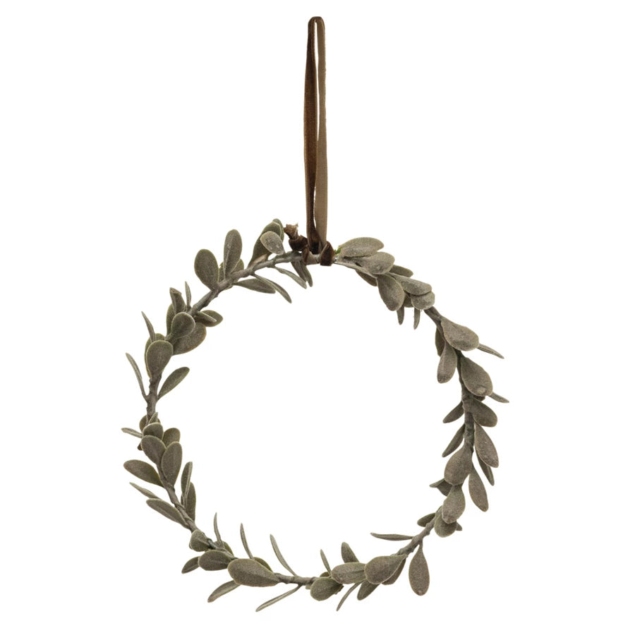 Beautiful Flocked Wreath Ornament for Christmas Tree Decorations - Perfect for Holiday Home Decor, Front Door, and Fireplace Mantel
