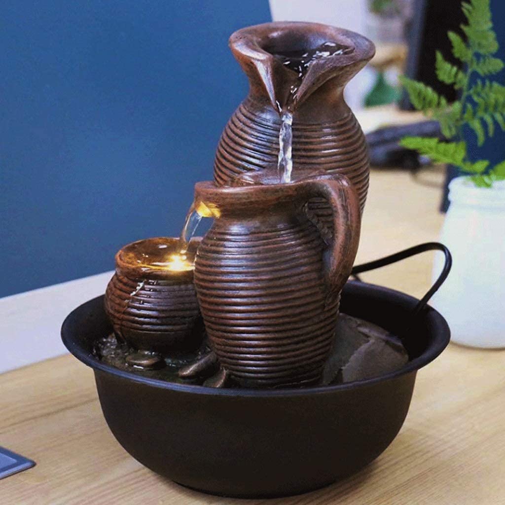 Zen Tabletop Fountain with LED Light - Relaxing Indoor Water Feature for Home, Office, Desk & Bedroom Decor | Perfect for Meditation, Stress Relief & Feng Shui