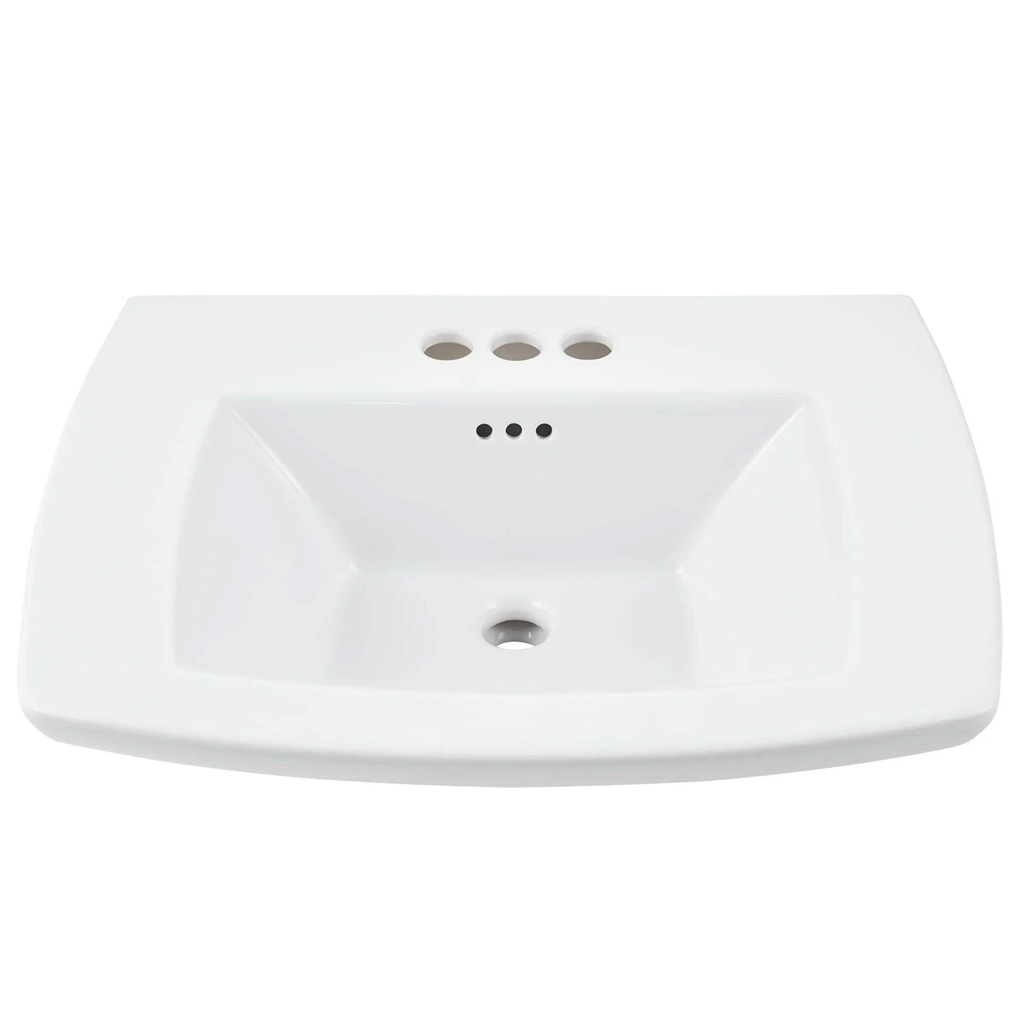 Edgemere 4 Inch Centerset Pedestal Sink Top and Leg Set - White Ceramic Bathroom Vanity for Small Space, Perfect for Powder Room or Half Bath Installation