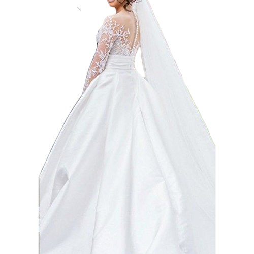 Liliesdresses Women's Lace Long Sleeveless Detachable Prom Dress V Neck Mermaid Wedding Gown - Elegant Sexy Split Train Bridal Dress for Evening Party, Formal Occasions & Special Events