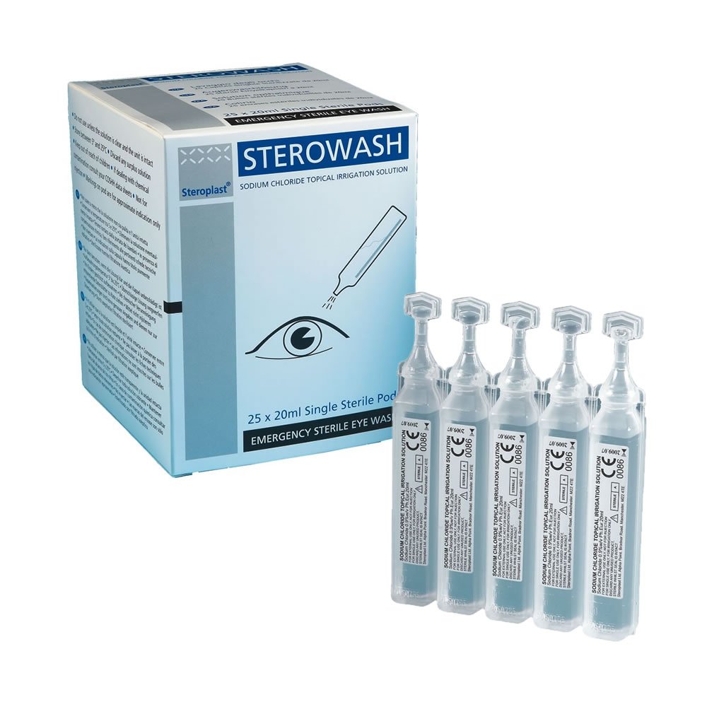 Steroplast Sterile Eye and Wound Wash Solution - First Aid for Irritation, Debris Removal & Minor Wound Cleaning - Perfect for Home, Travel, and Emergency Kits