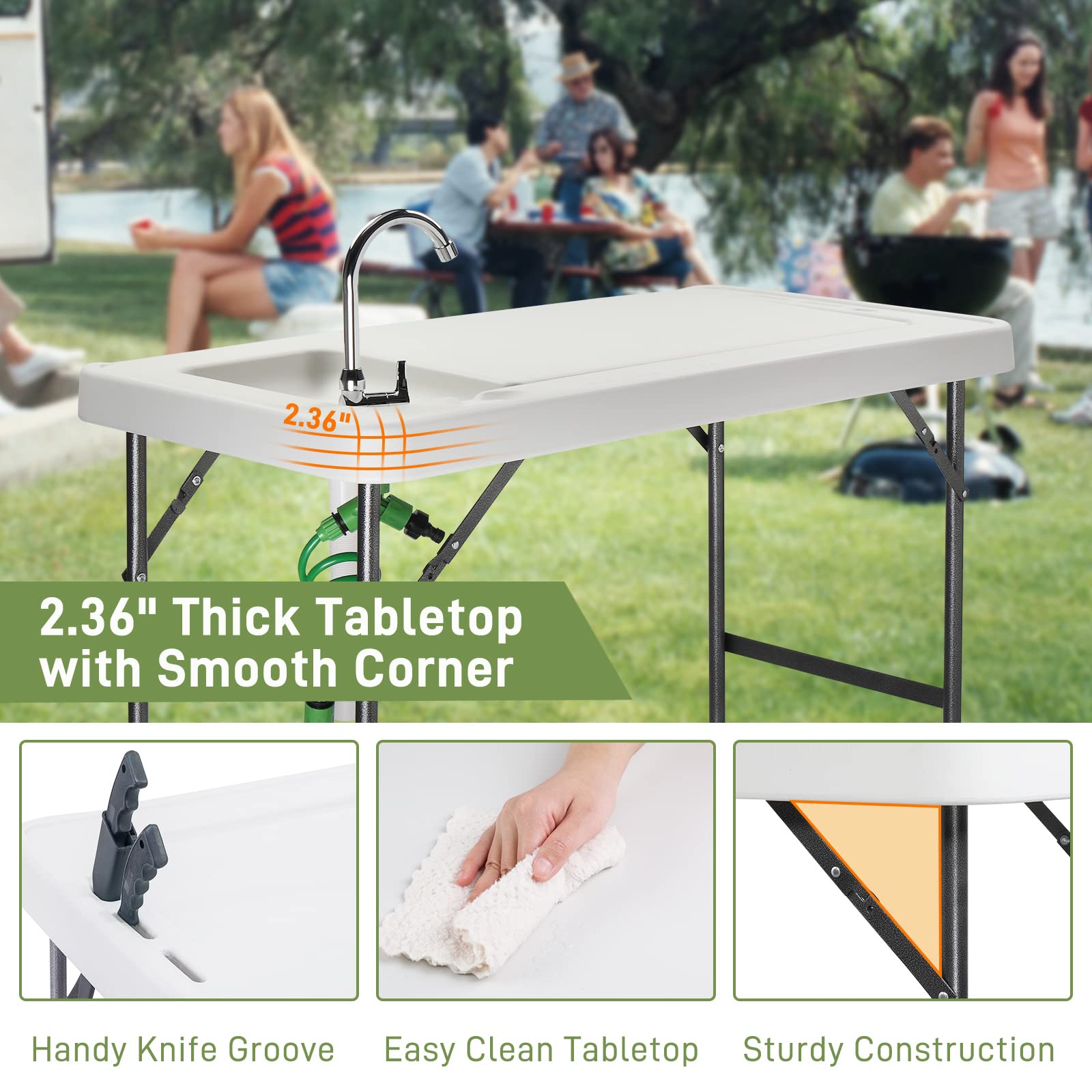 Outvita Portable Folding Fish Cleaning Table - 45