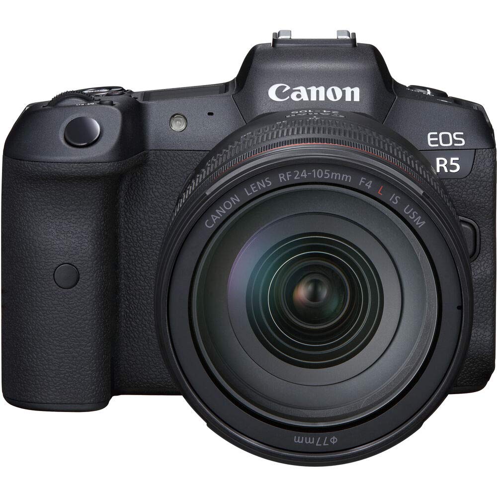 Canon EOS R5 Mirrorless Digital Camera with 24-105mm f/4L Lens Kit - 45MP Full Frame, 8K Video, 4K Monitor, Pro Audio Bundle, 128GB Memory, Tripod & Corel Software (Renewed) - Perfect for Professional Photography, Videography & Content Creation