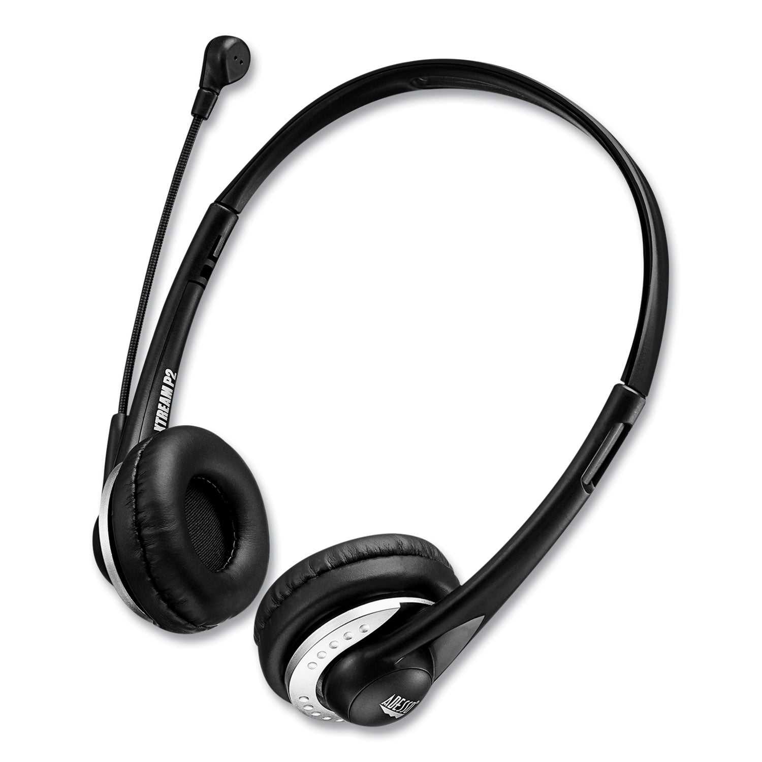 Adesso Xtream P2 Binaural Over-Ear Headset with Noise-Canceling Microphone - Professional Gaming Headphones for PC, PS5, Xbox - Perfect for Online Meetings, Streaming & Music (Black)