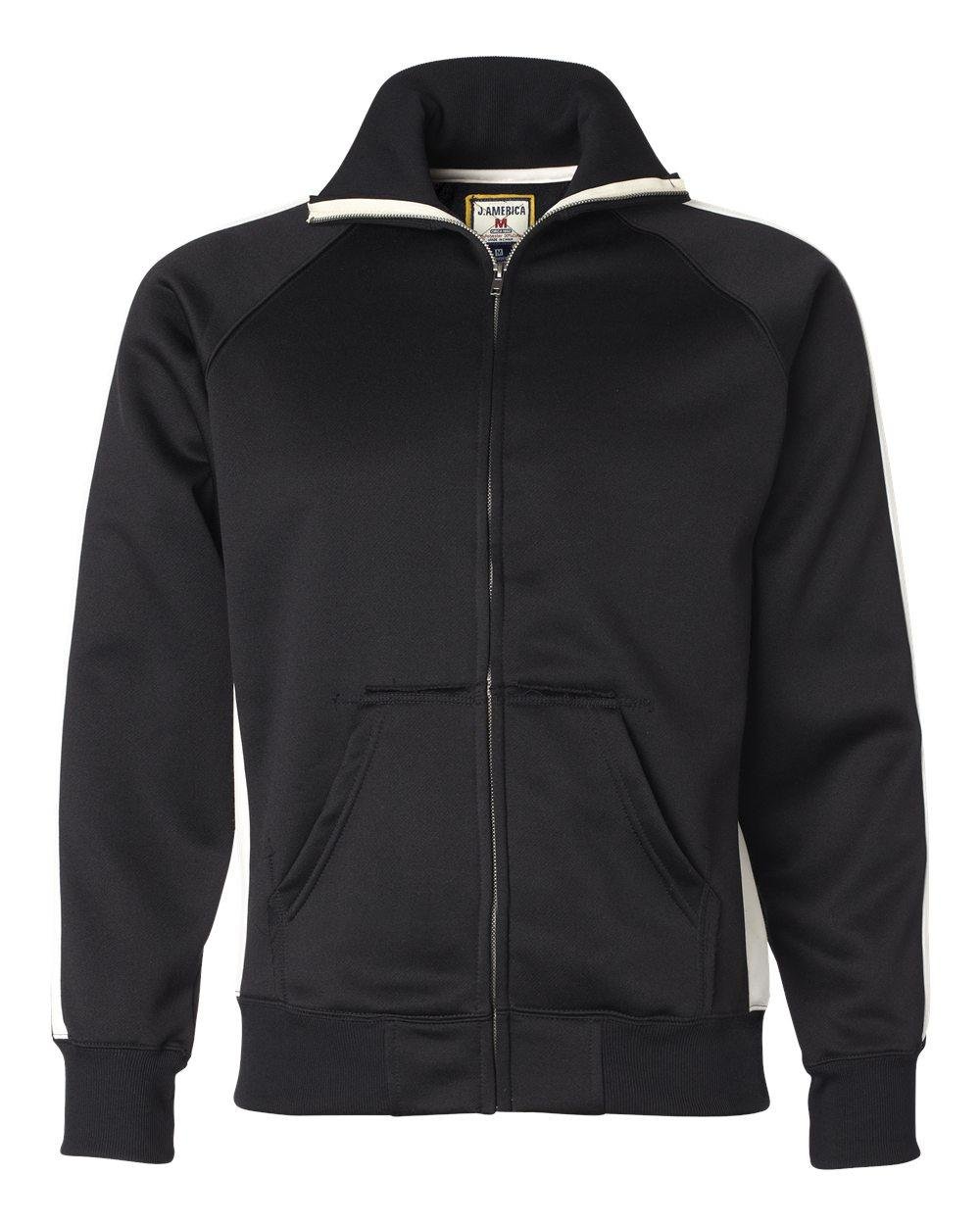 Vintage Poly Fleece Track Jacket for Men - 2XL Black | Retro Athletic Jacket for Running, Gym & Casual Wear | J America Adult Fleece Jacket