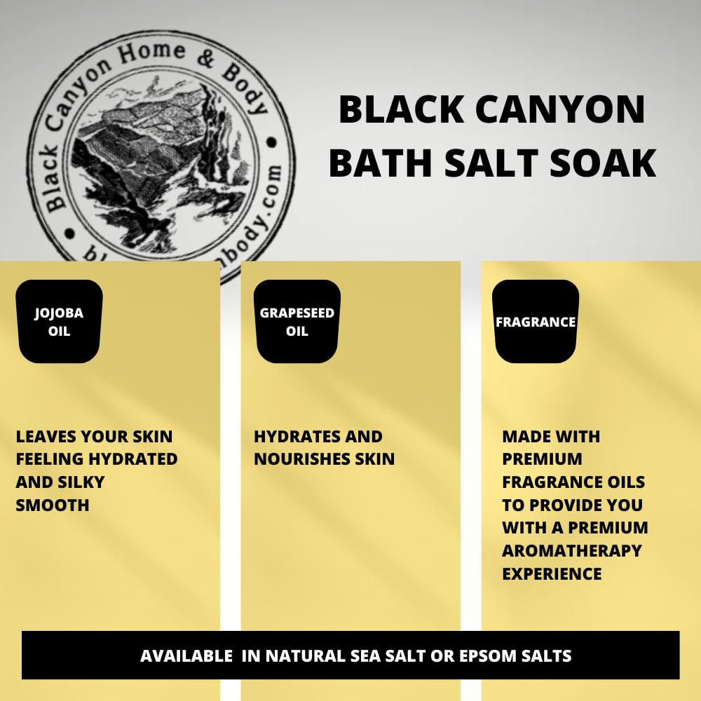 Black Canyon Epsom Salt Bath Soak - Apple Grape Watermelon Candy Scents for Relaxation