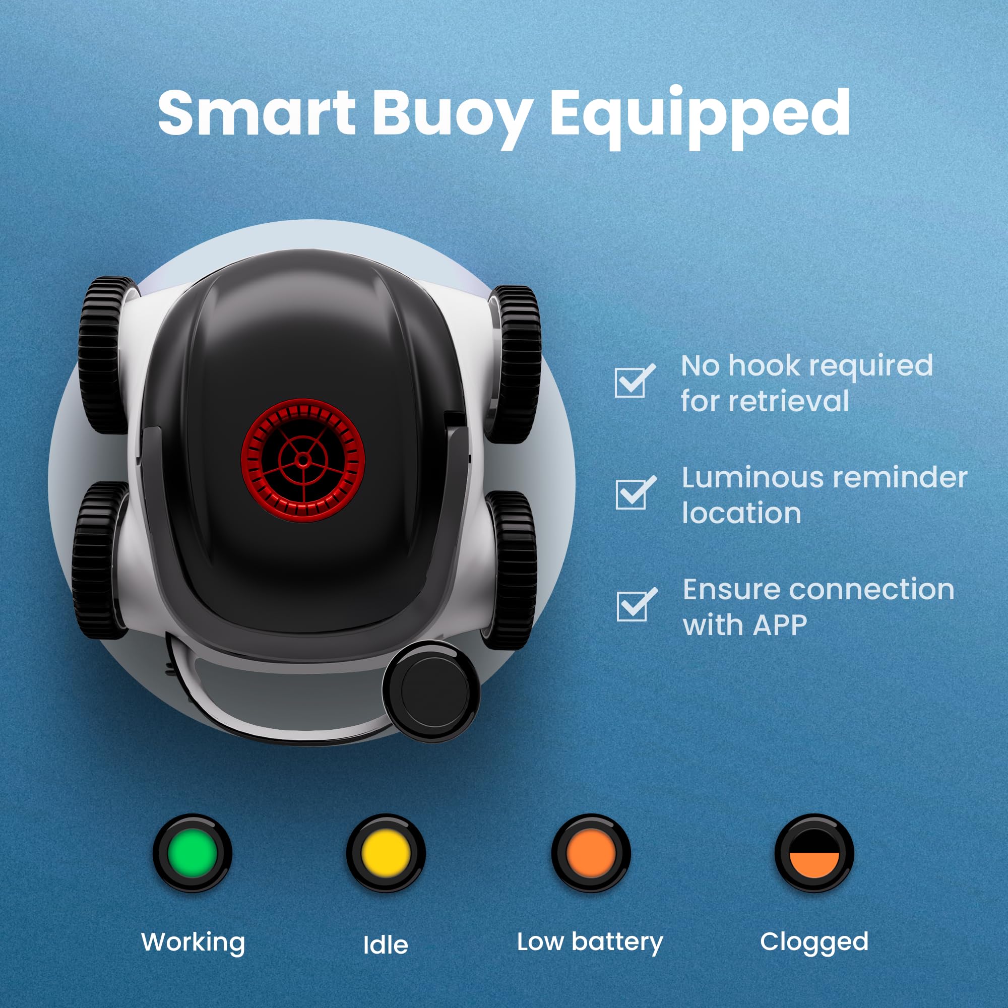 Best Cordless Robotic Pool Cleaner with App Control - 240 Min Runtime, Ultra-Fine Dual Filtration for Above/In-Ground Pools up to 1,100 Sq.ft - Perfect for Weekly Pool Maintenance & Quick Cleanups