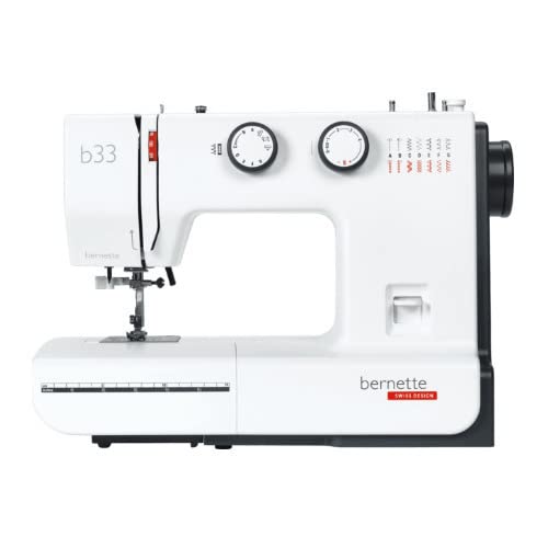Bernette 33 Swiss Design Sewing Machine with 15 Built-in Stitches - Includes Sewing Clips & Premium Thread Set (3-Piece Bundle) - Perfect for Beginners, Quilting & Home DIY Projects