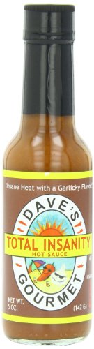 Dave's Gourmet Total Insanity Hot Sauce - Award-Winning Extra Hot Sauce with Intense Flavor, 5 oz Bottle - Perfect for Wings, Tacos, Burgers & Spicy Food Lovers