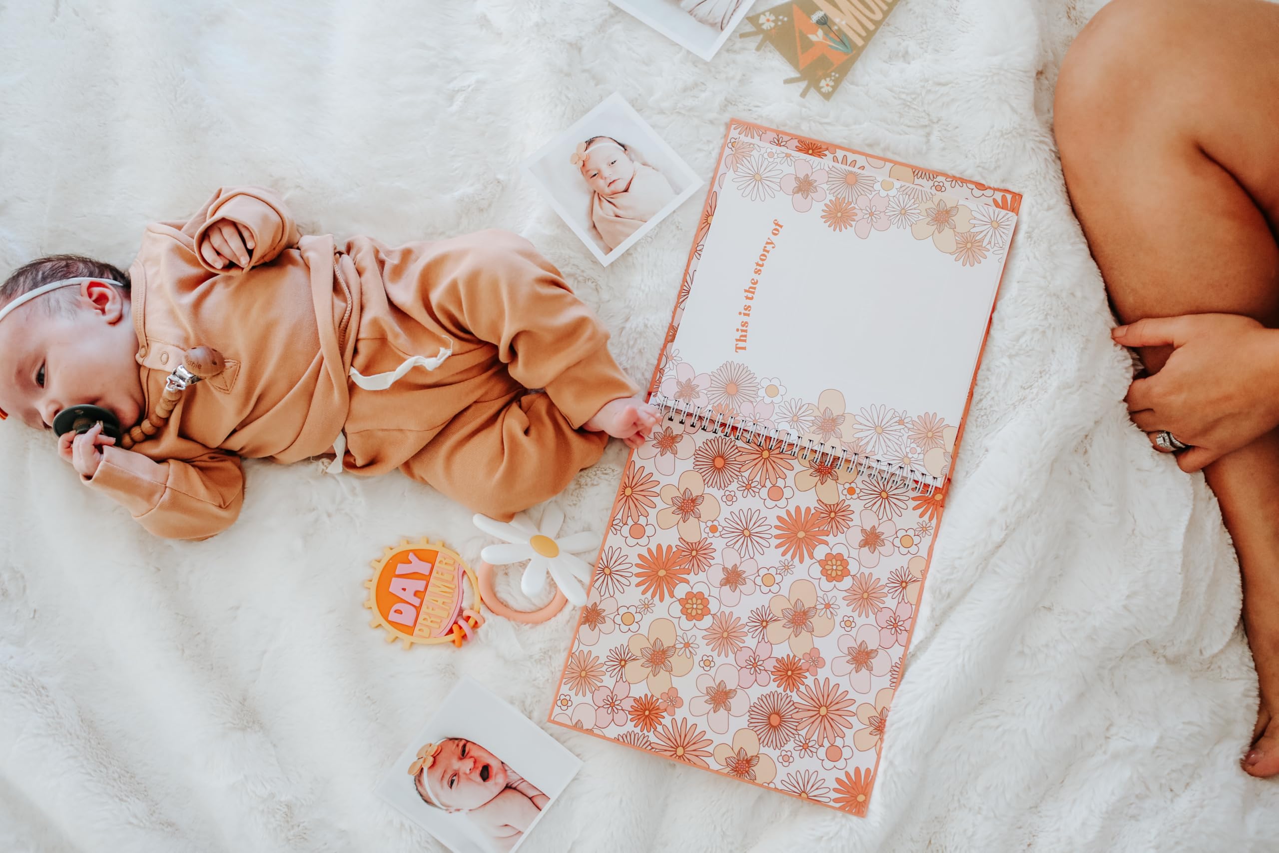 Lucy Darling Flower Child Memory Book - First 5 Years Baby Journal & Photo Album | Baby Girl Scrapbook, Milestone Diary & Unique Keepsake | Perfect New Mom Gift for Busy Parents | Capture Precious Moments from Birth to Kindergarten