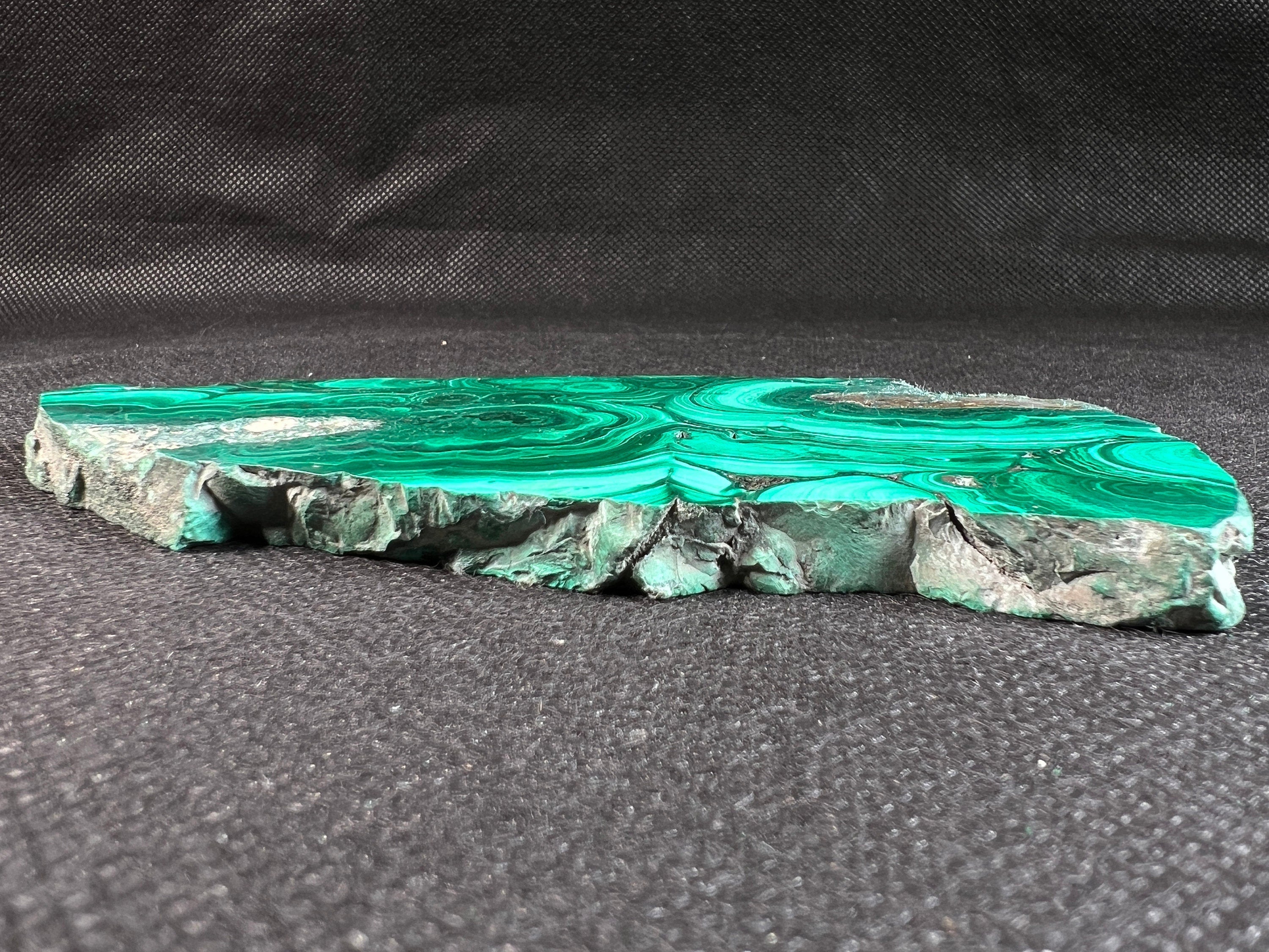 Natural Malachite Crystal Slab - Polished Green Malachite Stone for Jewelry Making, Unique Spiritual Gift, Home & Office Decor (50411) - Perfect for Meditation, Healing Crystals Collection & Feng Shui Decorations