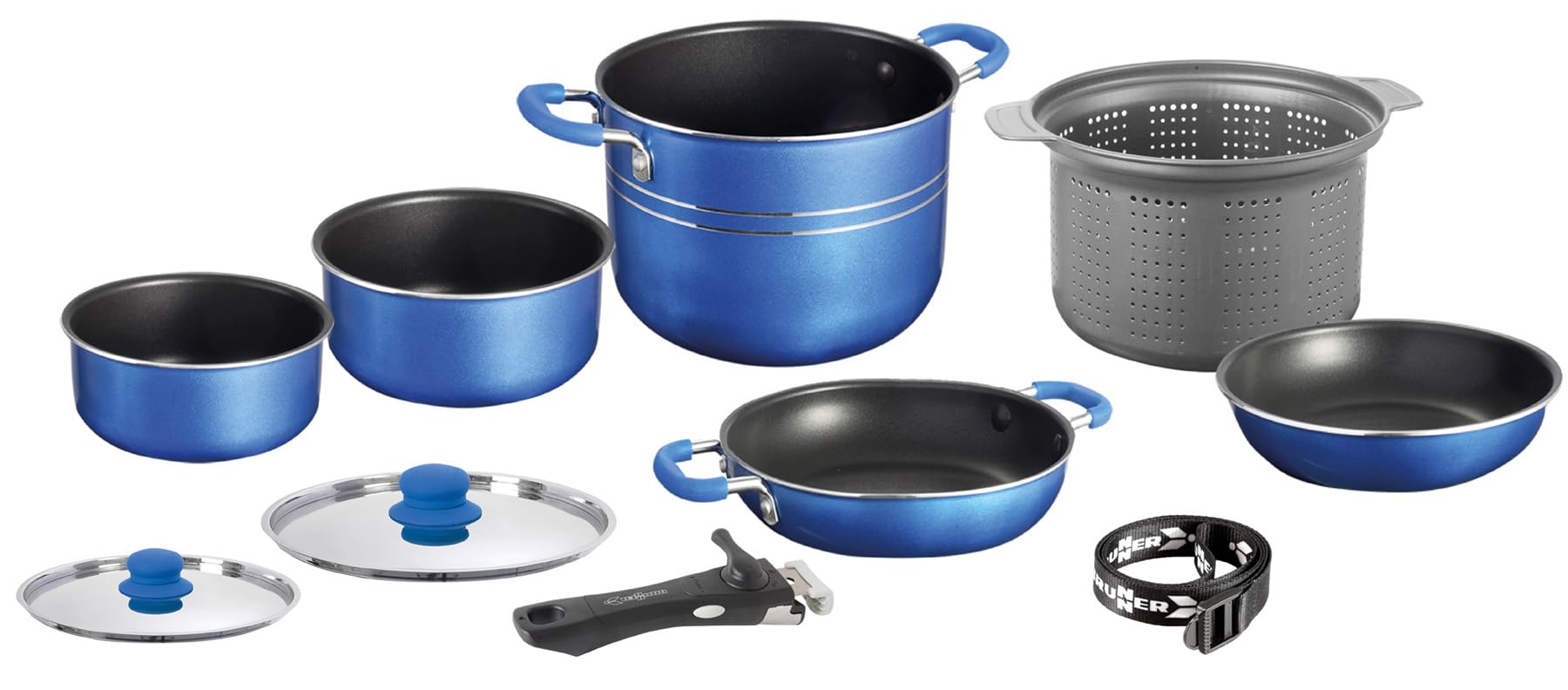 Premium Brunner Pot Set Skipper 9+1 Pieces 22cm Diameter - Perfect for Cooking, Serving & Entertaining at Home or Outdoor Gatherings