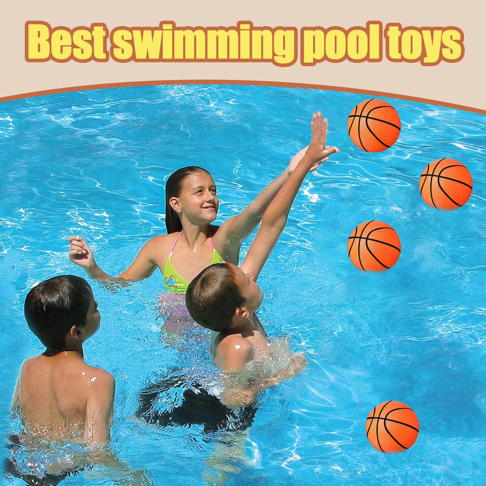 Hymaz 36 Pcs 4 Inch Mini Basketballs for Kids - Inflatable Sports Toys for Pool, Beach & Party Games