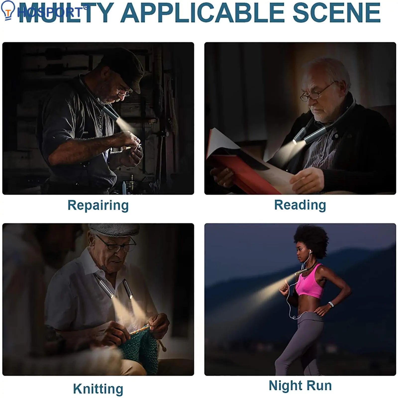 Adjustable Neck Reading Light - Hands-Free LED Book Light for Night Reading, Studying & Crafting - Perfect for Bed, Travel & Office Use