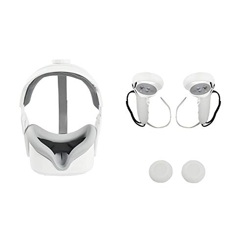 Biwwubik VR Controller Cover - Adjustable Skin Case & Strap Accessories for Oculus Quest 2, Meta Quest 3, HTC Vive - White | Perfect for Gaming, VR Fitness & Immersive Experiences