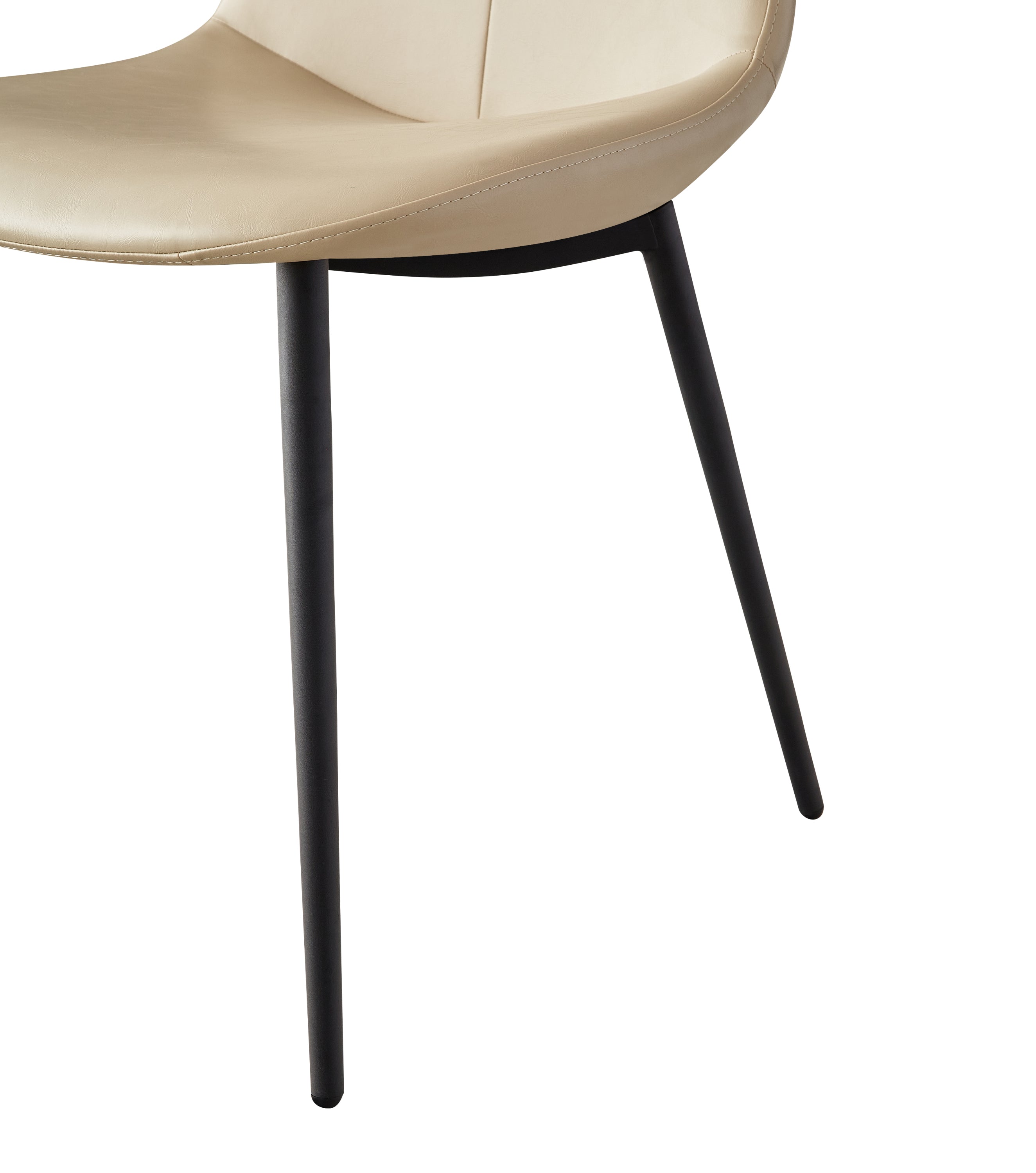 Mid Century Modern Dining Chairs Set of 2 - High Back PU Faux Leather Upholstered Kitchen & Dining Room Chairs with Metal Legs - Comfortable Large Padded Accent Chairs for Home, Restaurant or Cafe