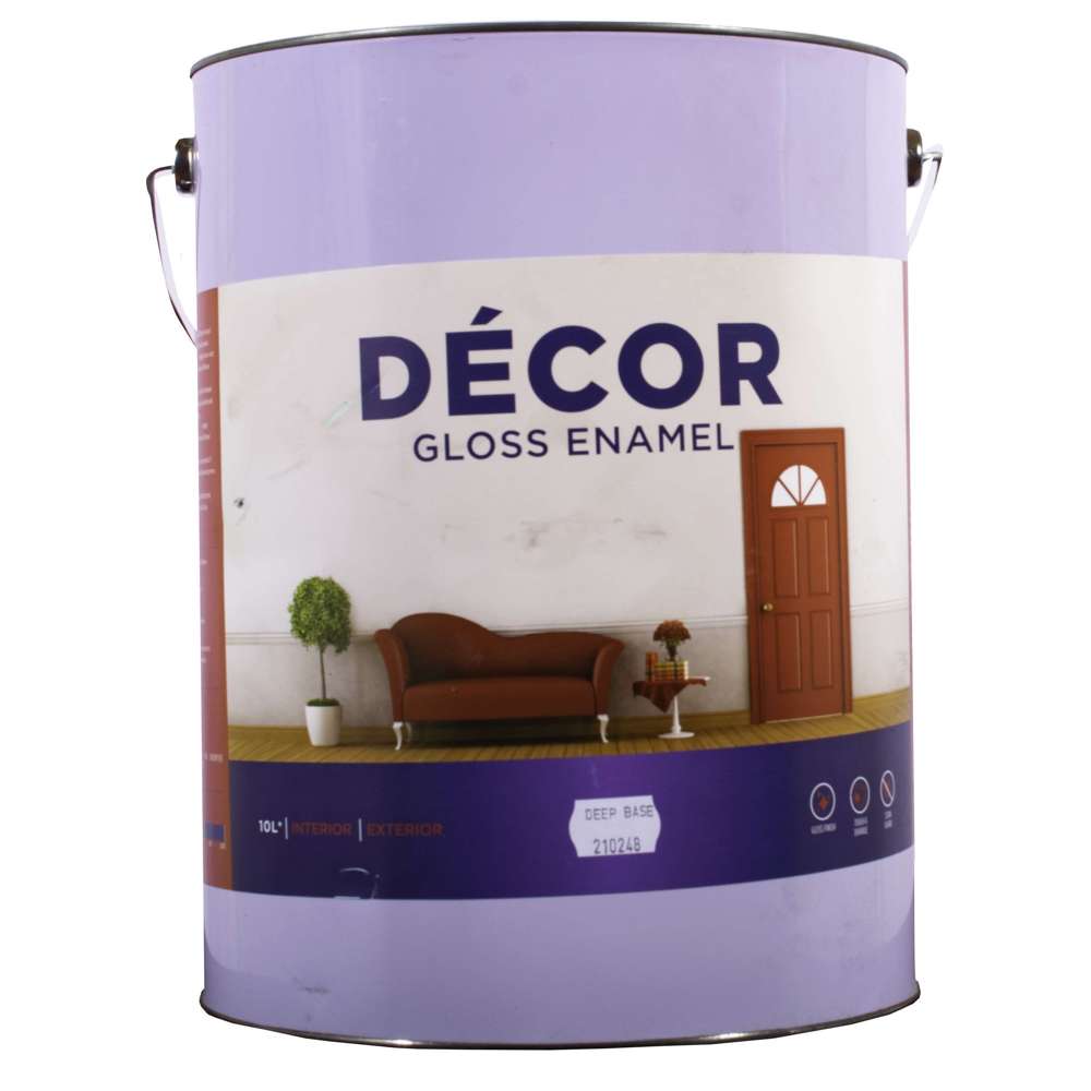 Apco Decor High Gloss Enamel Paint - Deep Base 10L (3.5 Gallon) for Cabinets, Furniture & Home Decor - Premium Durable Finish for Interior Wood & Metal Surfaces