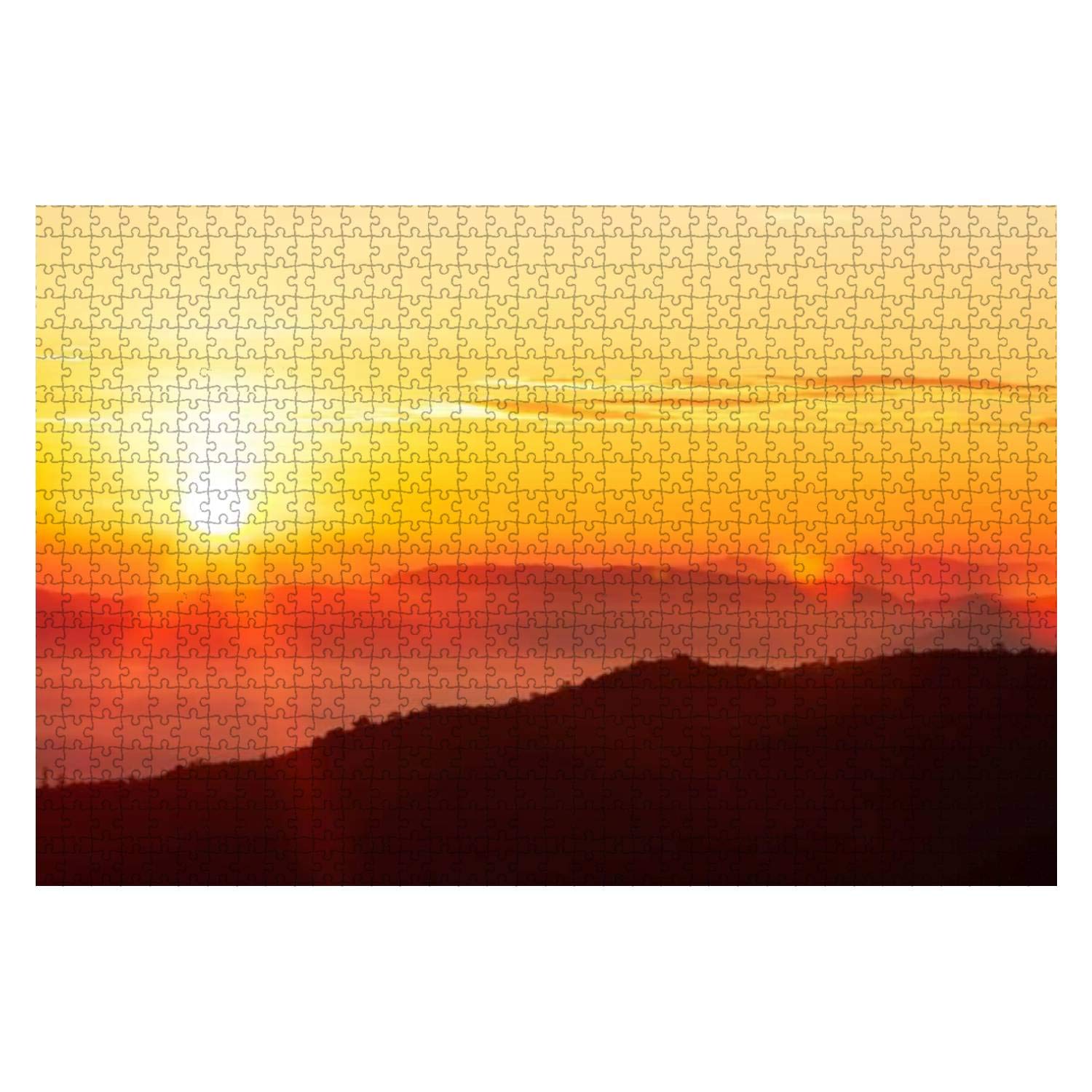 1000 Piece Jigsaw Puzzle - Glowing Sunrise Over Mountain Range Landscape Art for Adults & Teens | Colorful Large Puzzle Game, Educational Toy & Gift for Family Game Night, Stress Relief & Home Decor