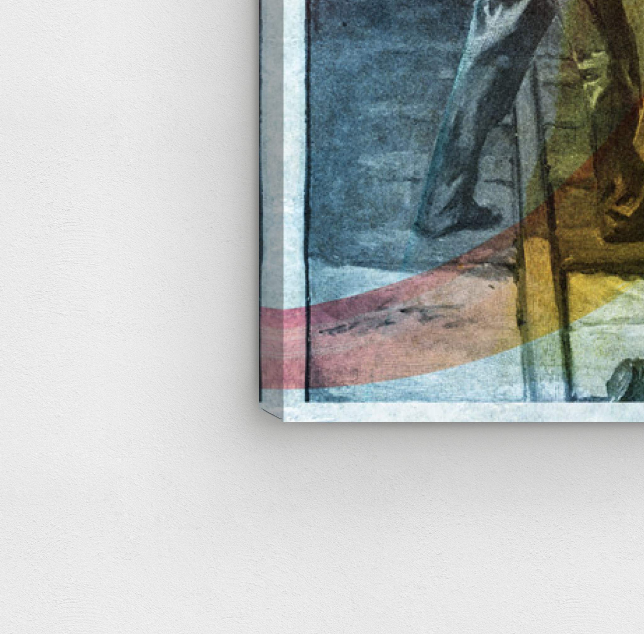 Oliver Gal Artist Co. 'A Lone Train Robber' Western Movie Wall Art Canvas Print - 30x45 Inch Red & Blue Home Decor for Living Room, Bedroom or Office