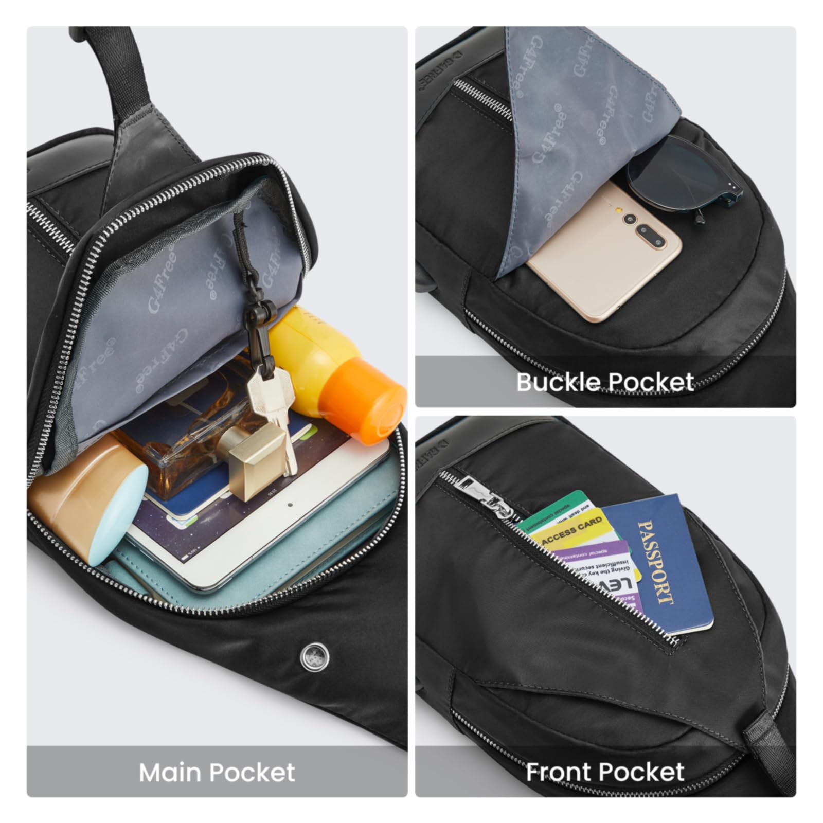 G4Free RFID Blocking Crossbody Sling Backpack - Anti-Theft Chest Shoulder Bag for Men & Women with Earphone Hole - Perfect for Hiking, Travel & Daily Commute