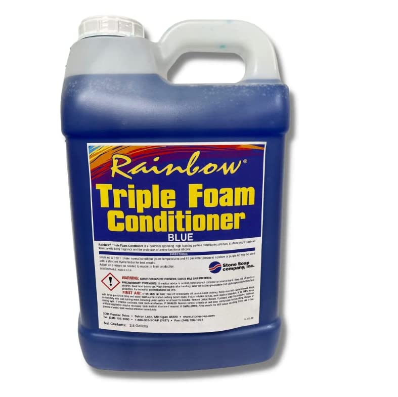 RAINBOW Triple Foam Conditioner for Self Service Car Washes - Blue (2.5 Gallon, 2-Pack) | 3 Color Options | Professional Car Detailing & Auto Wash Solution