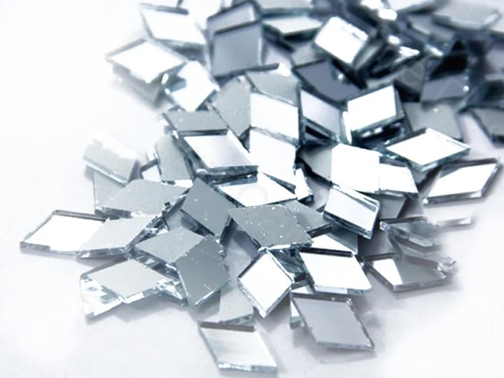 200 Pieces Diamond Shape Mirror Kit for Craft - 20mm Small Mirrors for Lippan Art, Jewelry Making, Sewing, School Projects (Includes Extra Replacement Pieces) - Perfect for DIY Home Decor, Wall Art, and Kids' Creative Activities