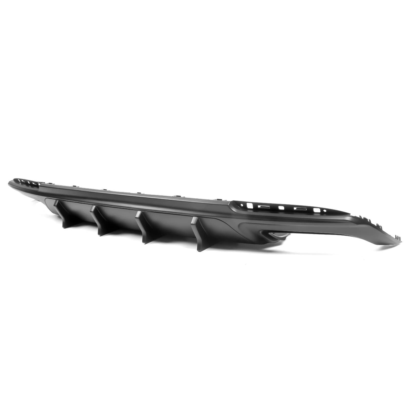 FREEMOTOR802 Rear Diffuser Compatible with 2015-2023 Chrysler 300 - IKON V2 Style Matte Black PP Bumper Lip Valance Diffuser & Shark Fin Splitter (2-Piece Set) | Upgrade Your Car's Rear Styling & Aerodynamics