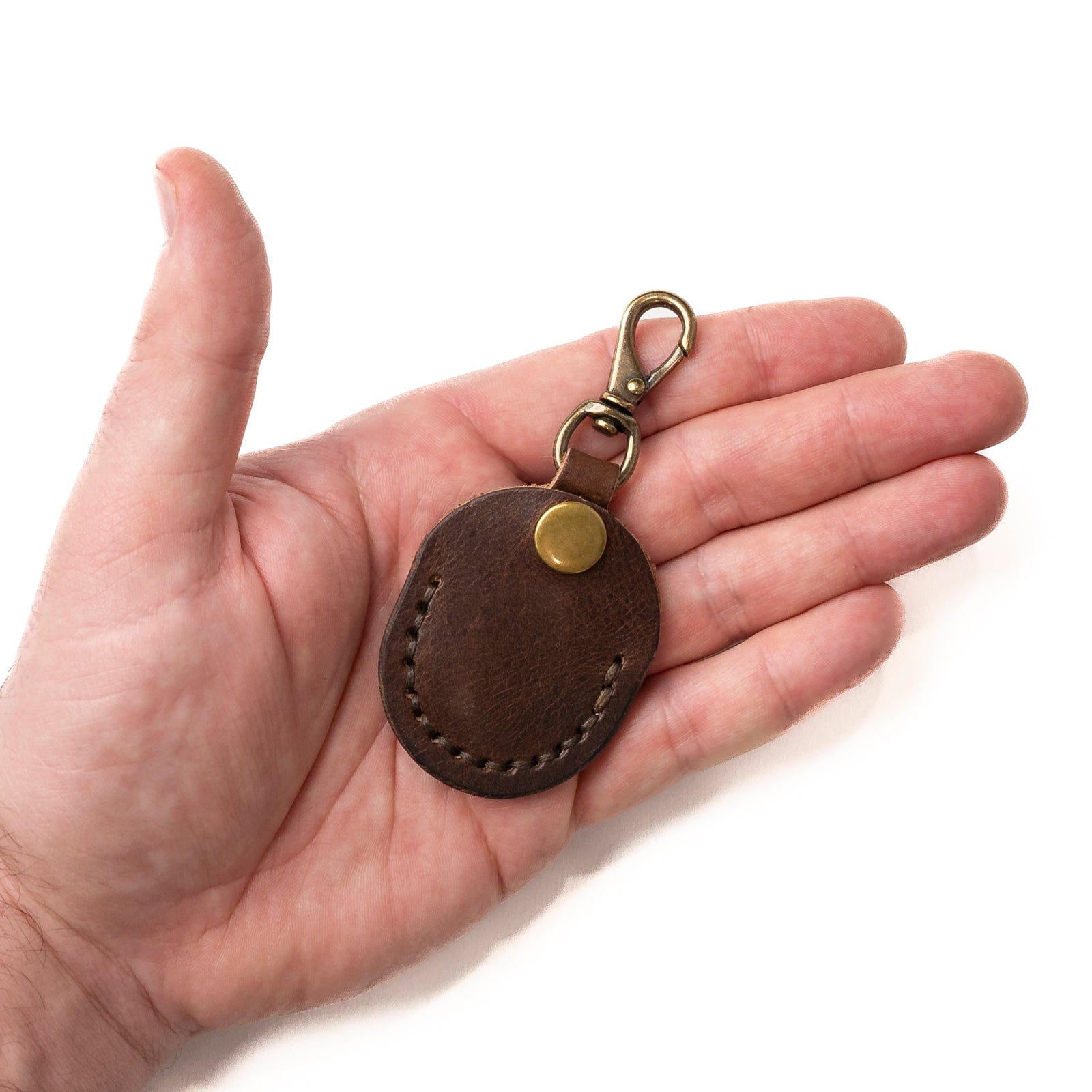 Premium Leather AirTag Case in Heritage Brown - Durable & Stylish Keychain Accessory for Travel, Luggage & Everyday Use