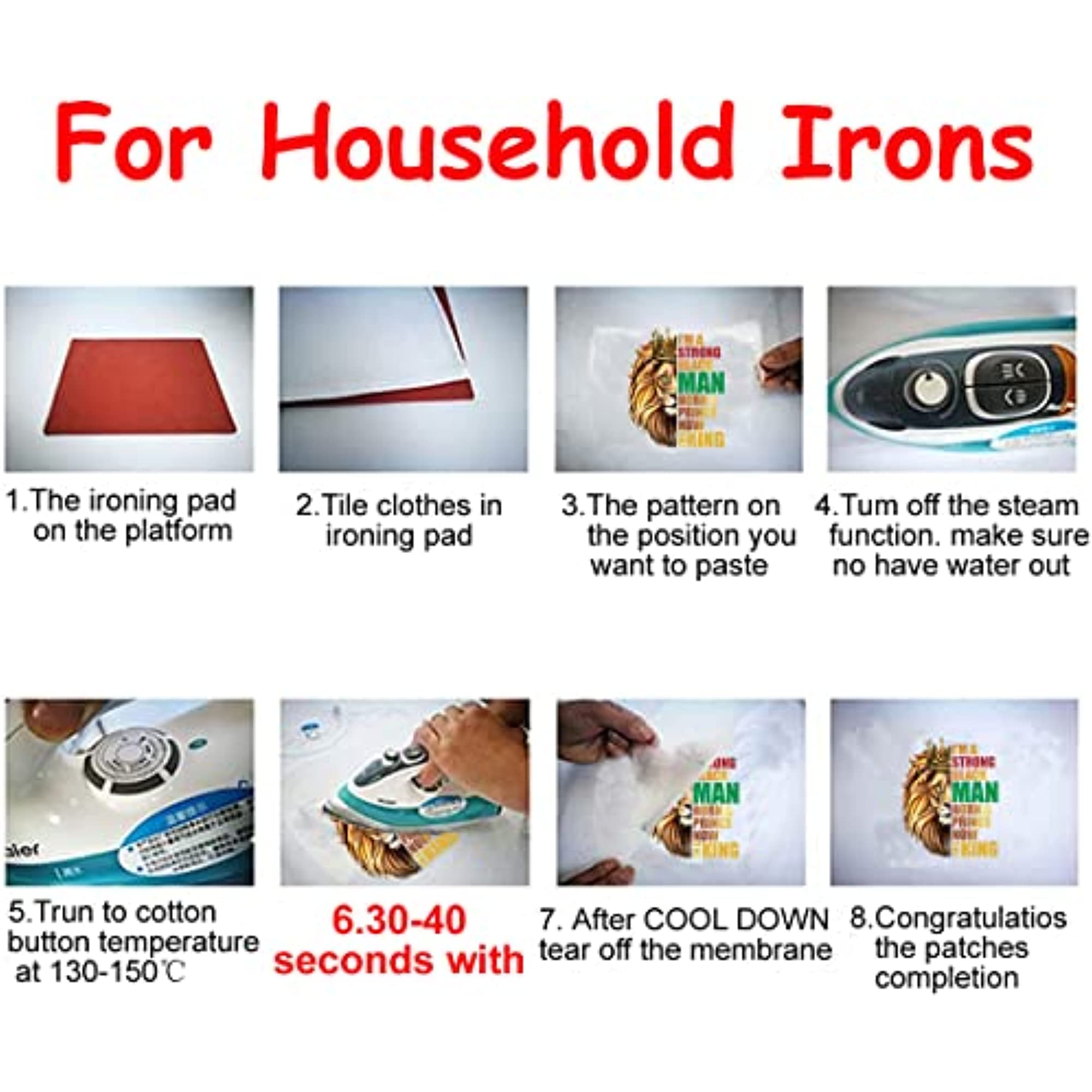 6-Piece Boys' Heat Transfer Vinyl Decals - Iron On Clothing Stickers for T-Shirts & Hoodies - DIY Fashion Design Patches - Easy to Apply with Iron - Perfect for Custom Kids Apparel & DIY Projects