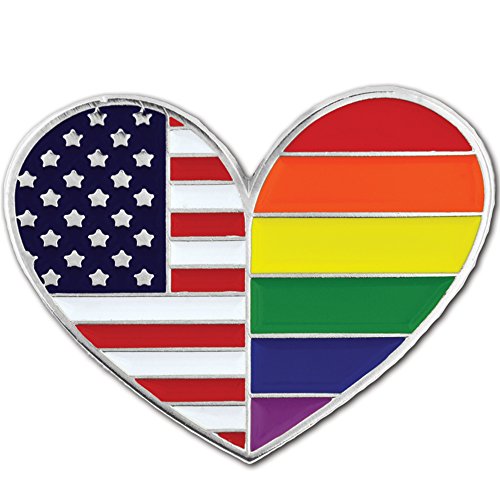 Flag Heart LGBT Nickel Plated