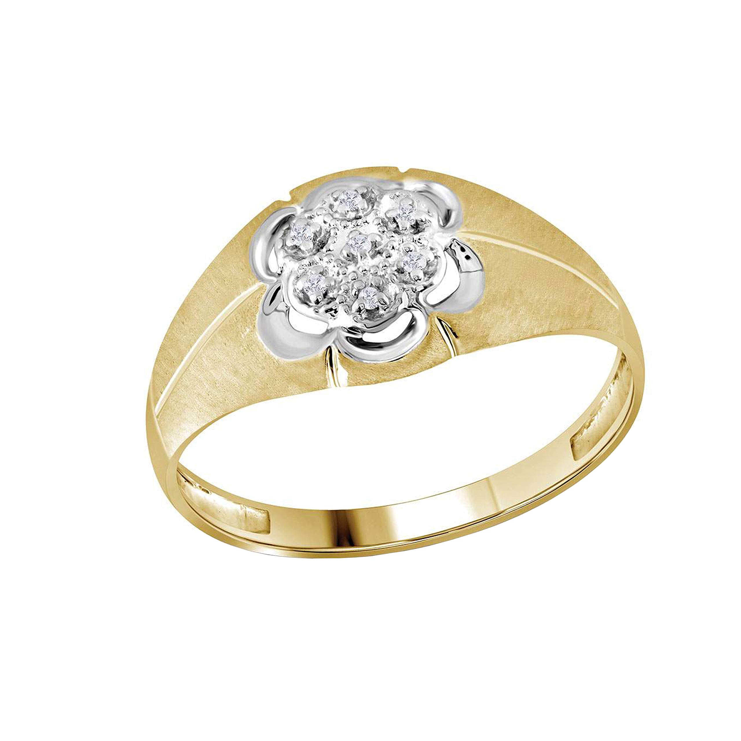 Dazzlingrock Collection 0.02 Carat (CTW) Diamond Cluster Ring in 14K Yellow Gold - Elegant Jewelry for Women, Perfect for Weddings, Anniversaries & Special Occasions