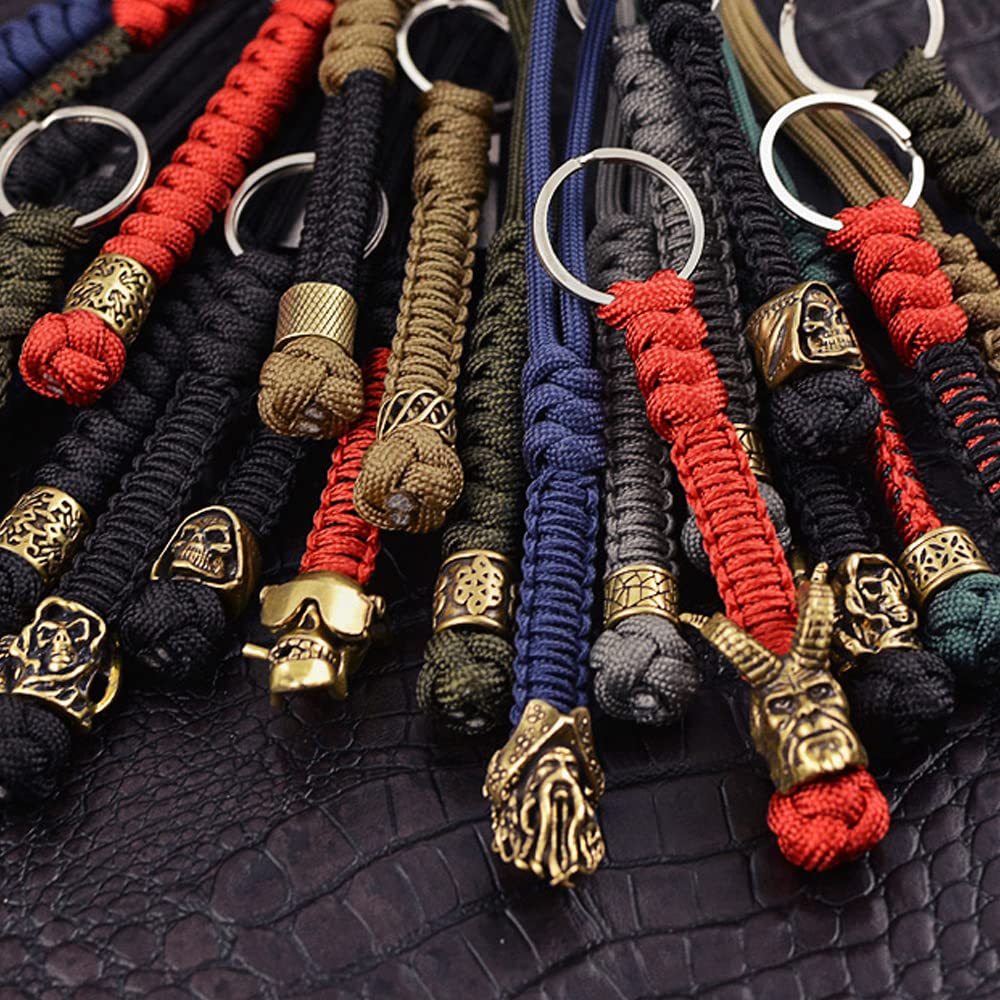TECEUM Paracord Beads - Rune Raido Handmade Golden Charm for Jewelry Making, DIY Crafts, and Outdoor Survival Gear - Antique Brass Metal Charms 11716 - Perfect for Bracelets, Necklaces, and Keychains