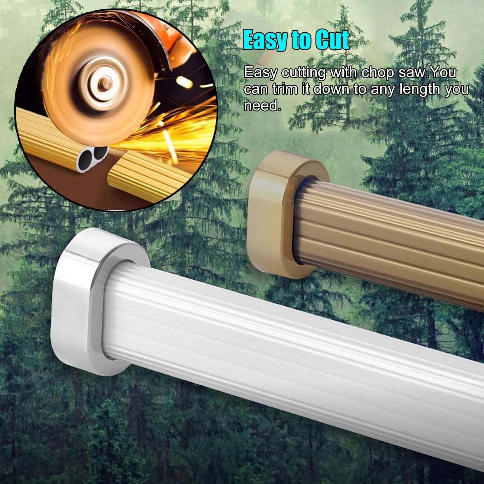 Wall Mounted Aluminum Closet Rod - Adjustable 24 to 50 Inch Clothes Hanging Bar for Wardrobe Organization (Silver) - Perfect for Bedroom Closets, Laundry Rooms & Apartment Storage Solutions