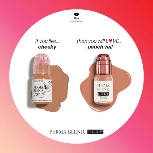Perma Blend Luxe Peach Veil Pigment - Semi-Permanent Cosmetic Tattoo Ink for Eyebrows & Lips | Ideal for Microblading, Ombre Brows & Permanent Makeup Artists