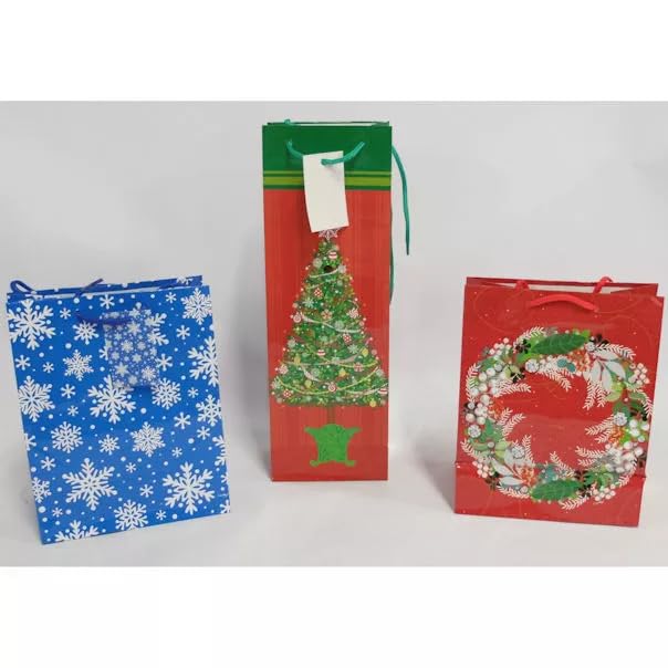 20-Piece Elegant Christmas Gift Bags Set - Premium Holiday Party Favor Bags for Xmas Presents, Stocking Stuffers & Festive Decorations