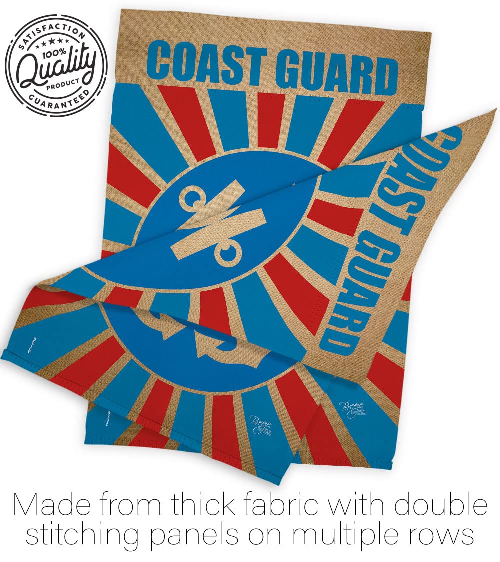 USCG Garden Flag Set with Stand - Double-Sided Military Yard Banner for Veterans