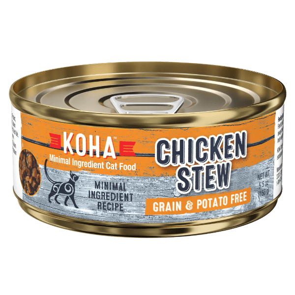KOHA Chicken Stew Canned Cat Food - Grain Free, Natural Ingredients, 5.5oz (Pack of 12) - Perfect for Adult Cats & Kittens - Wet Food for Picky Eaters & Healthy Digestion