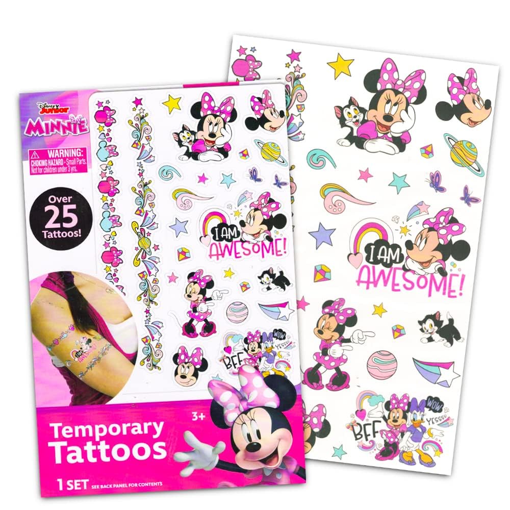 Minnie Mouse 25-Piece Foam Floor Puzzle Set for Kids - Includes Stickers, Tattoos & More | Fun Educational Jigsaw Puzzle for Girls | Perfect for Playrooms, Preschool Learning & Birthday Gifts