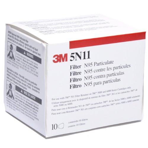 3M 5N11 N95 Replacement Pads for 6000 & 7000 Series Respirators - Dust & Particle Protection for Construction, Woodworking, and Industrial Safety Use