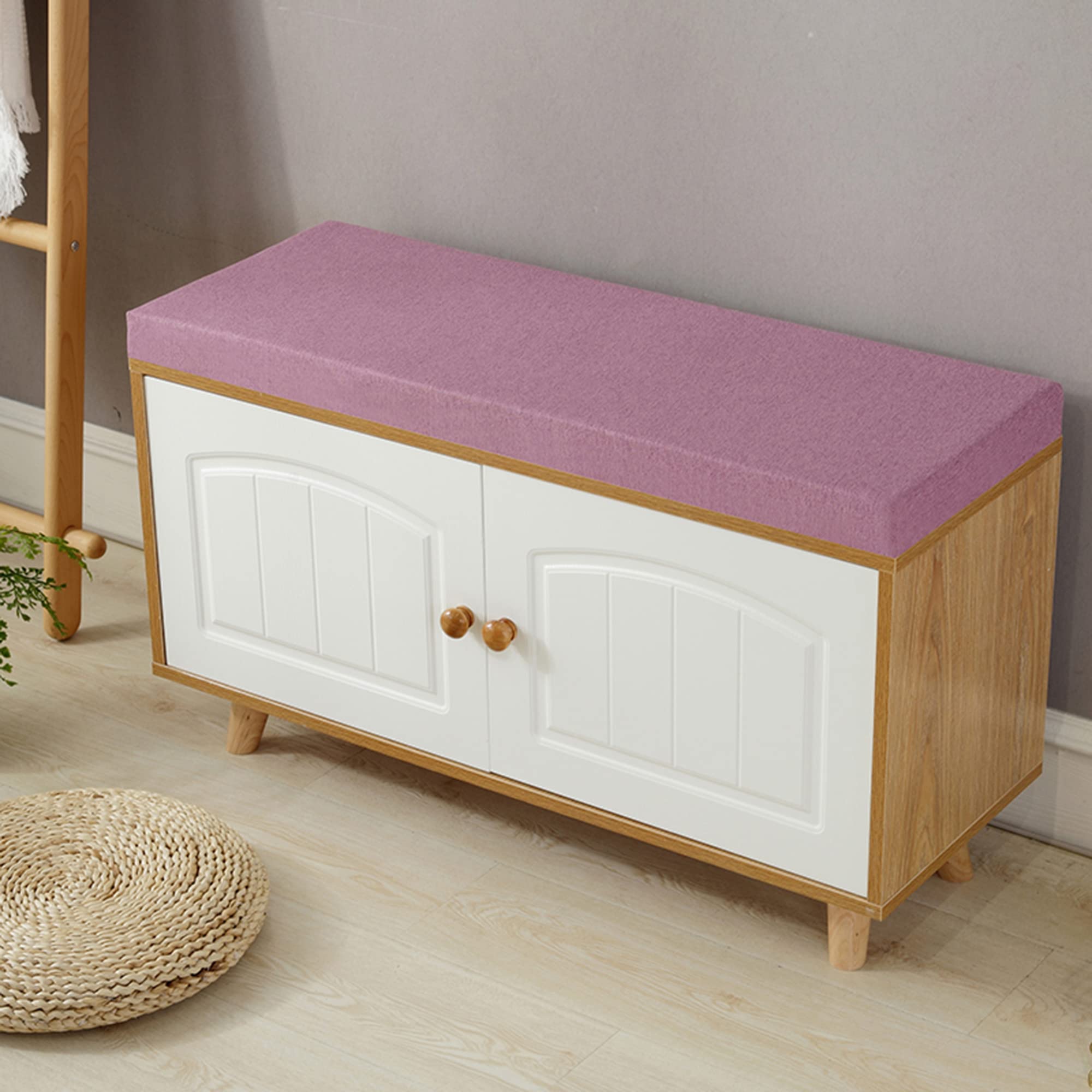 Thick 2-3 Seater Bench Cushion Pad - Soft Garden & Patio Furniture Seat Mat (180x45x5cm) - Indoor/Outdoor Use for Swing, Sofa, Couch & Window Seats - Purple | Perfect for Backyard, Deck & Porch Relaxation