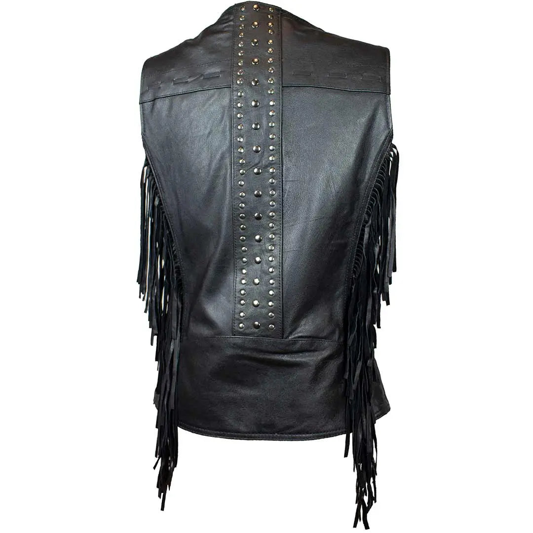 Unik International Women's Studded Fringe Vest - Stylish Biker Jacket for Casual Outfits & Night Out | Perfect for Concerts, Parties & Fashion Statements