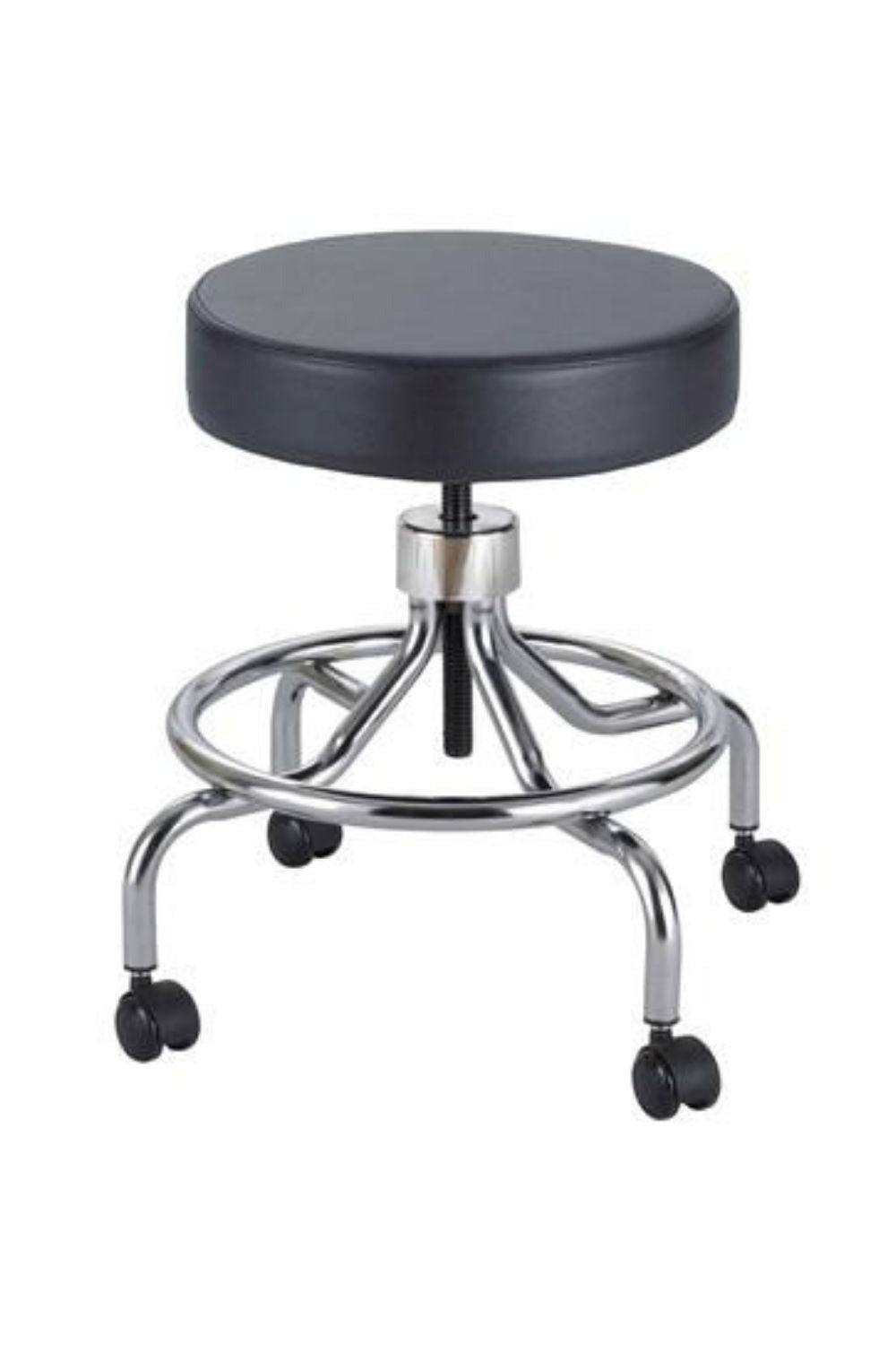 Safco 3432BL Adjustable Lab Stool with Screw Lift Low Base - Ergonomic Laboratory Chair for Science Labs, Research Facilities & Medical Offices