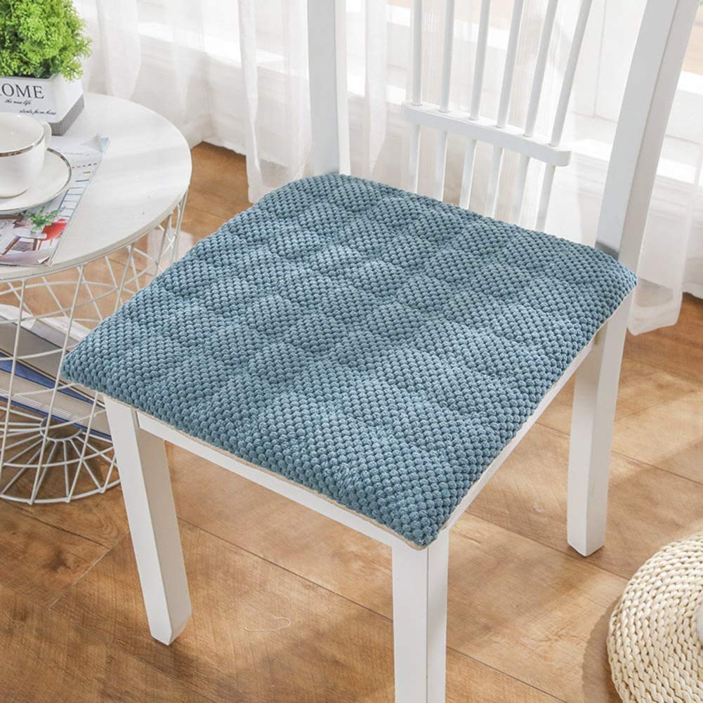 Premium Corduroy Square Chair Cushions with Ties - Non-Slip, Breathable & Overstuffed Seat Pads for Dining Chairs - Solid Color Home Decor for Kitchen, Restaurant & Office Use