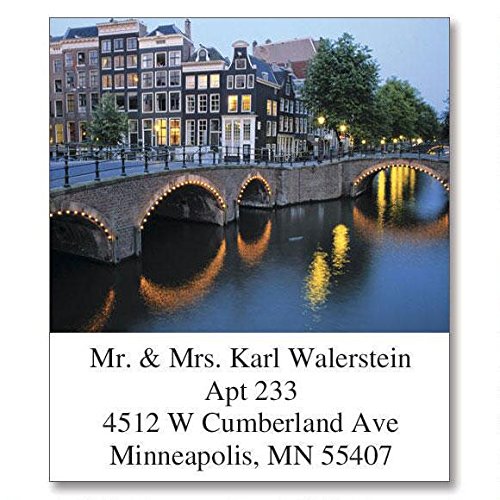 Cityscapes Self-Adhesive Address Labels - 24 Designs for Home & Office
