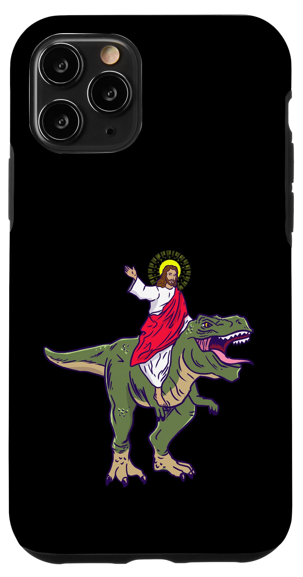 iPhone 11 Pro Case with Jesus Riding Dinosaur Design - Protective Phone Cover for iPhone 11 Pro - Perfect for Christian Dinosaur Lovers & Unique Gift Idea