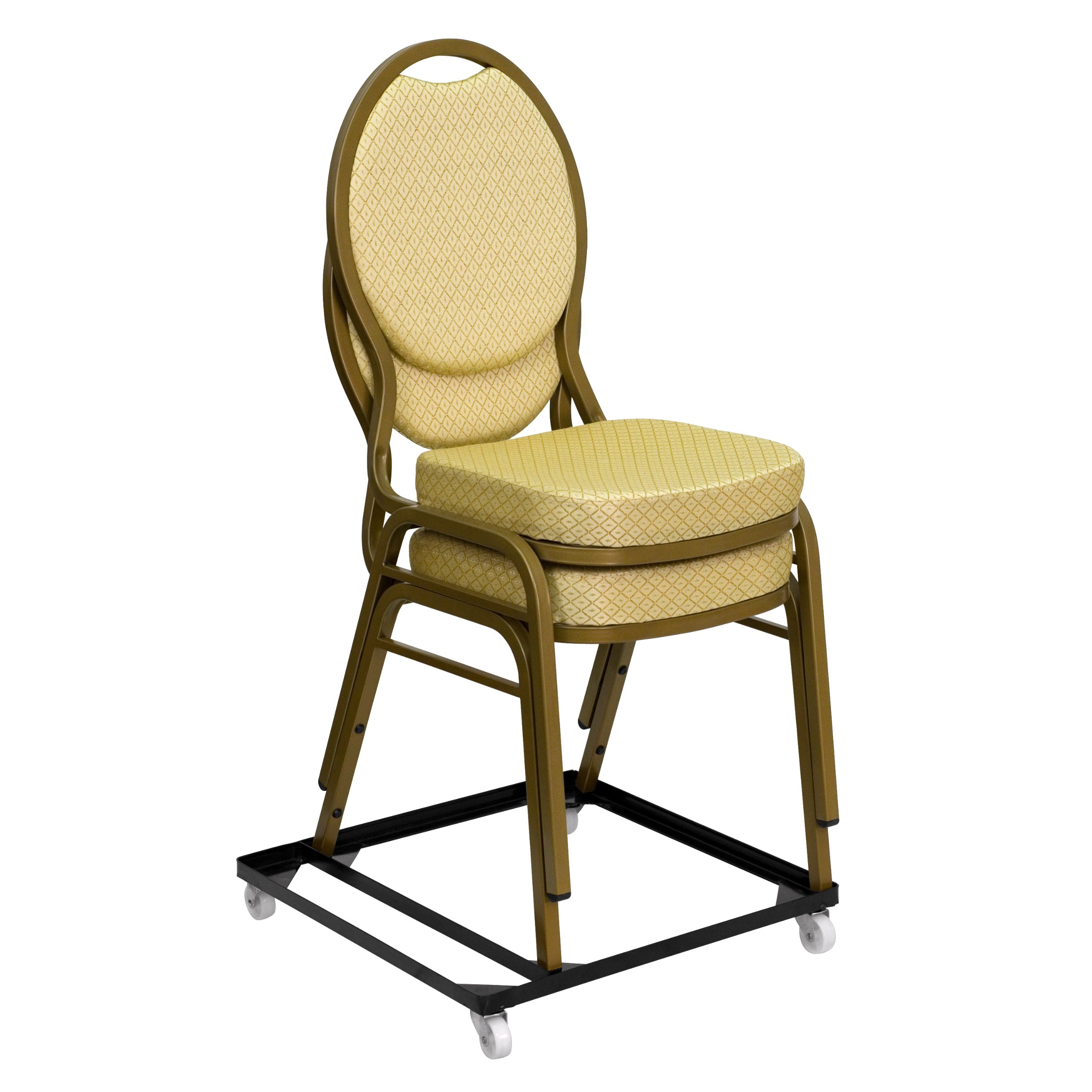 Flash Furniture HERCULES Series Heavy-Duty Steel Stack Chair with Church Chair Dolly - Perfect for Banquet Halls, Conference Rooms, and Event Venues