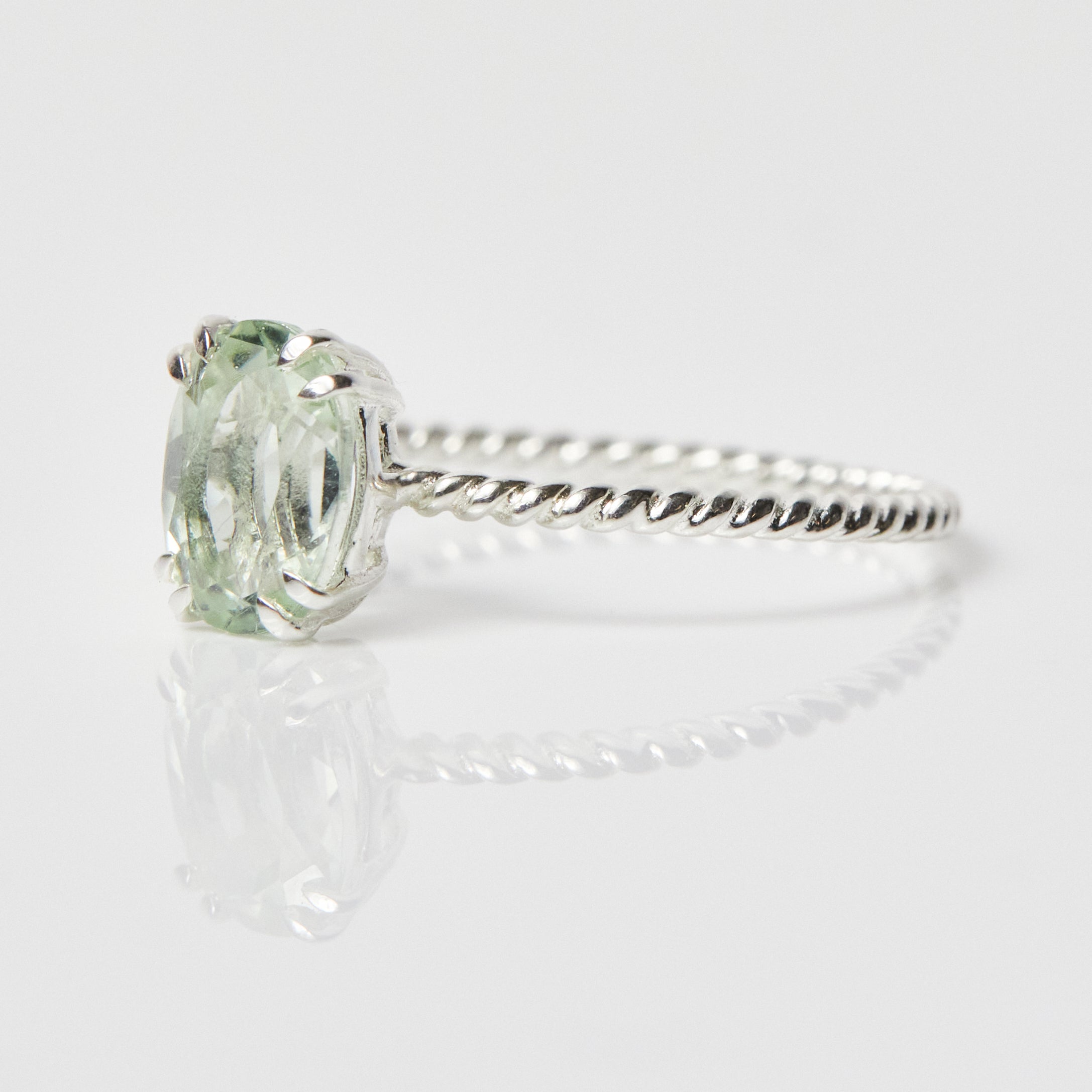 Lucia Green Amethyst Twisted Band Ring for Women - Elegant Bohemian Style Adjustable Statement Jewelry - Perfect for Weddings, Parties & Everyday Wear